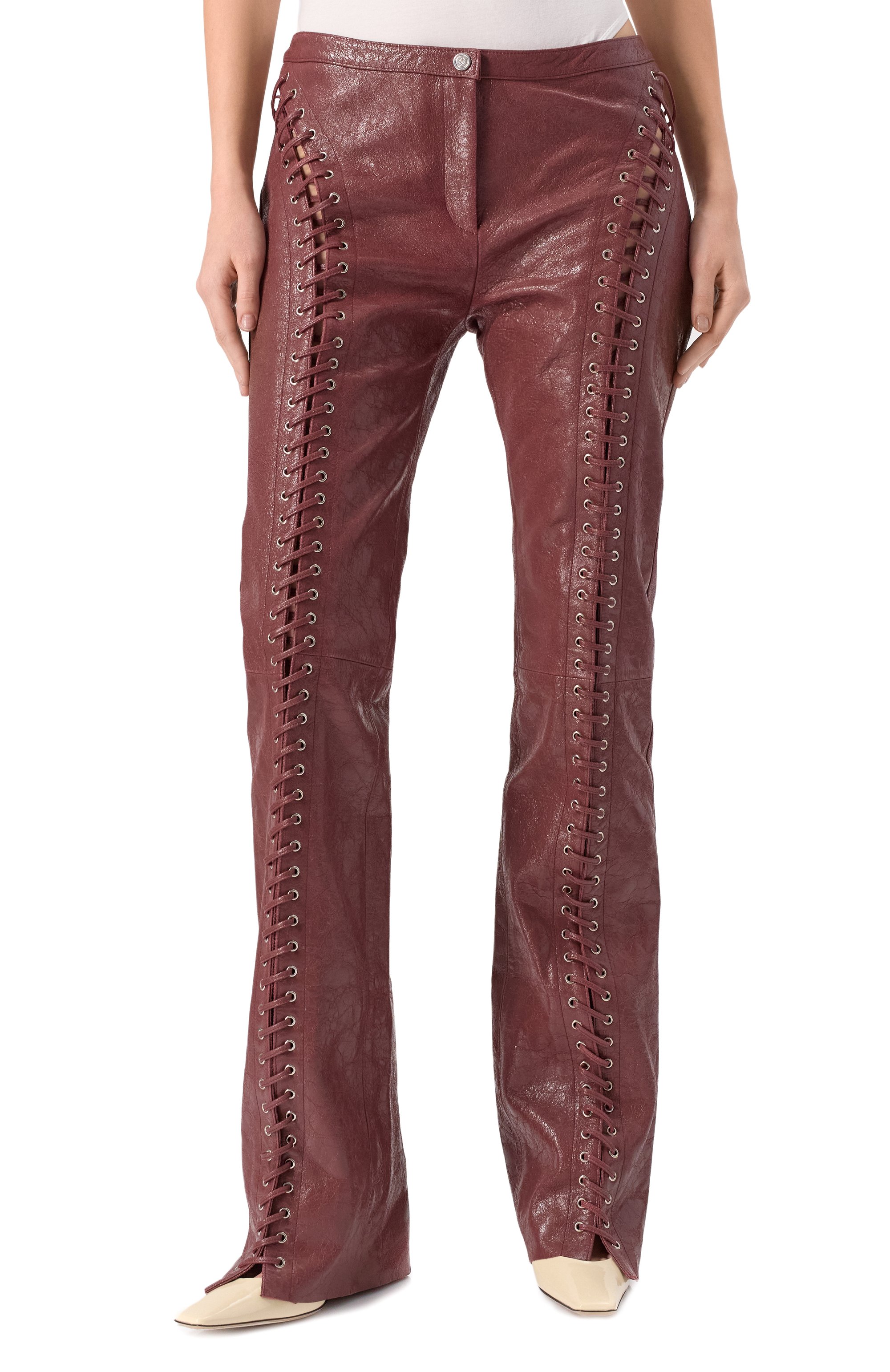 Кожаные брюки BLUMARINE, арт. P54 4L065W, фото 3