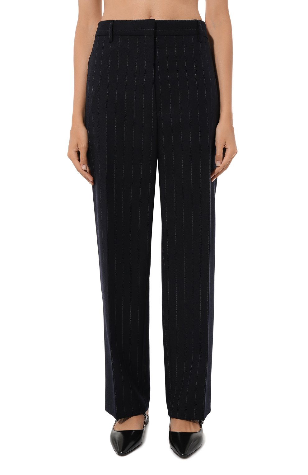 Шерстяные брюки PRADA темно-синего цвета по цене 130000 руб., арт. P289EG-1ZJ6-F0008-212, фото 3 Шерстяные брюки PRADA, арт. P289EG-1ZJ6-F0008-212, фото 3