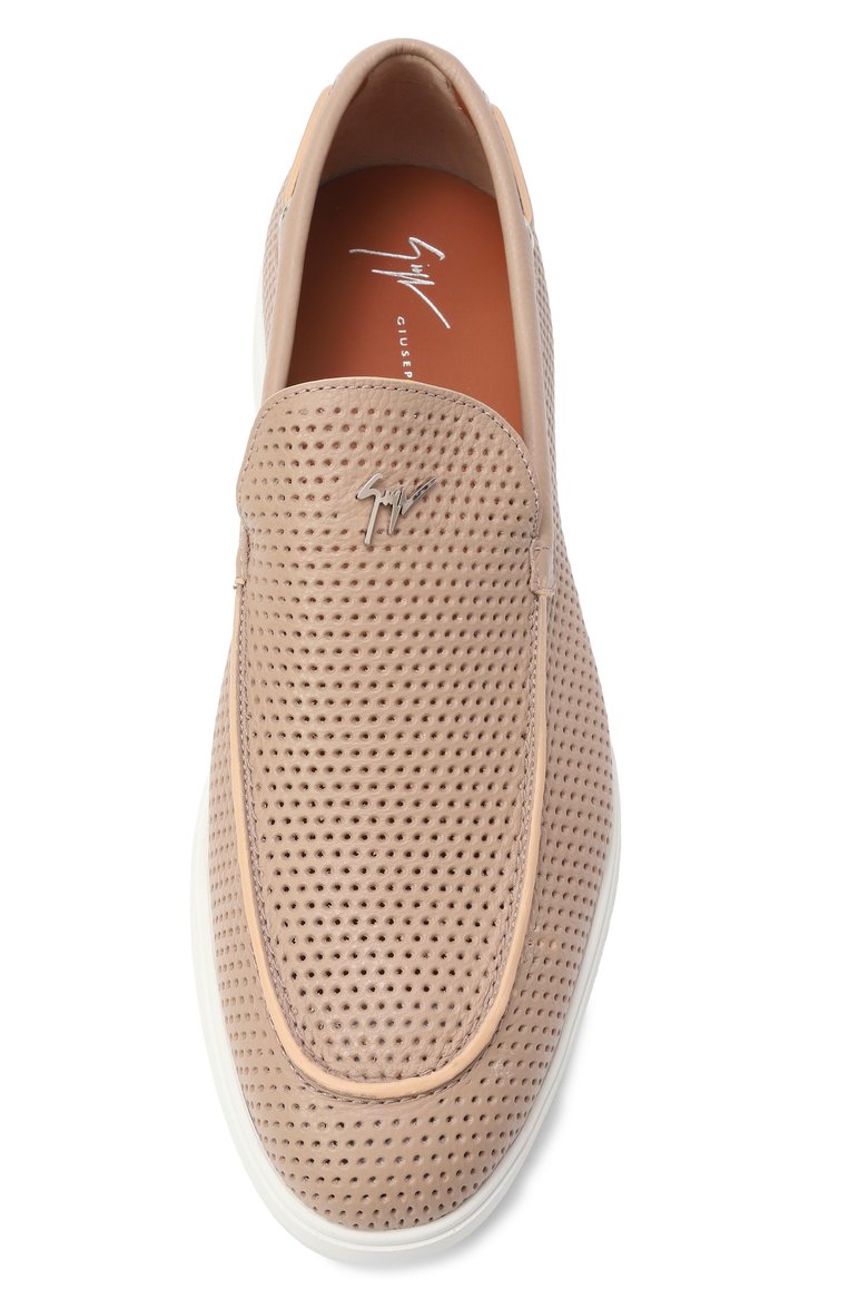 Мужские кожаные лоферы GIUSEPPE ZANOTTI DESIGN бежевого цвета, арт. EU50022 | Фото 6 (Нос: Не проставлено; Материал внешний: Натуральная кожа; Материал внутренний: Натуральная кожа; Стили: Кэжуэл)
