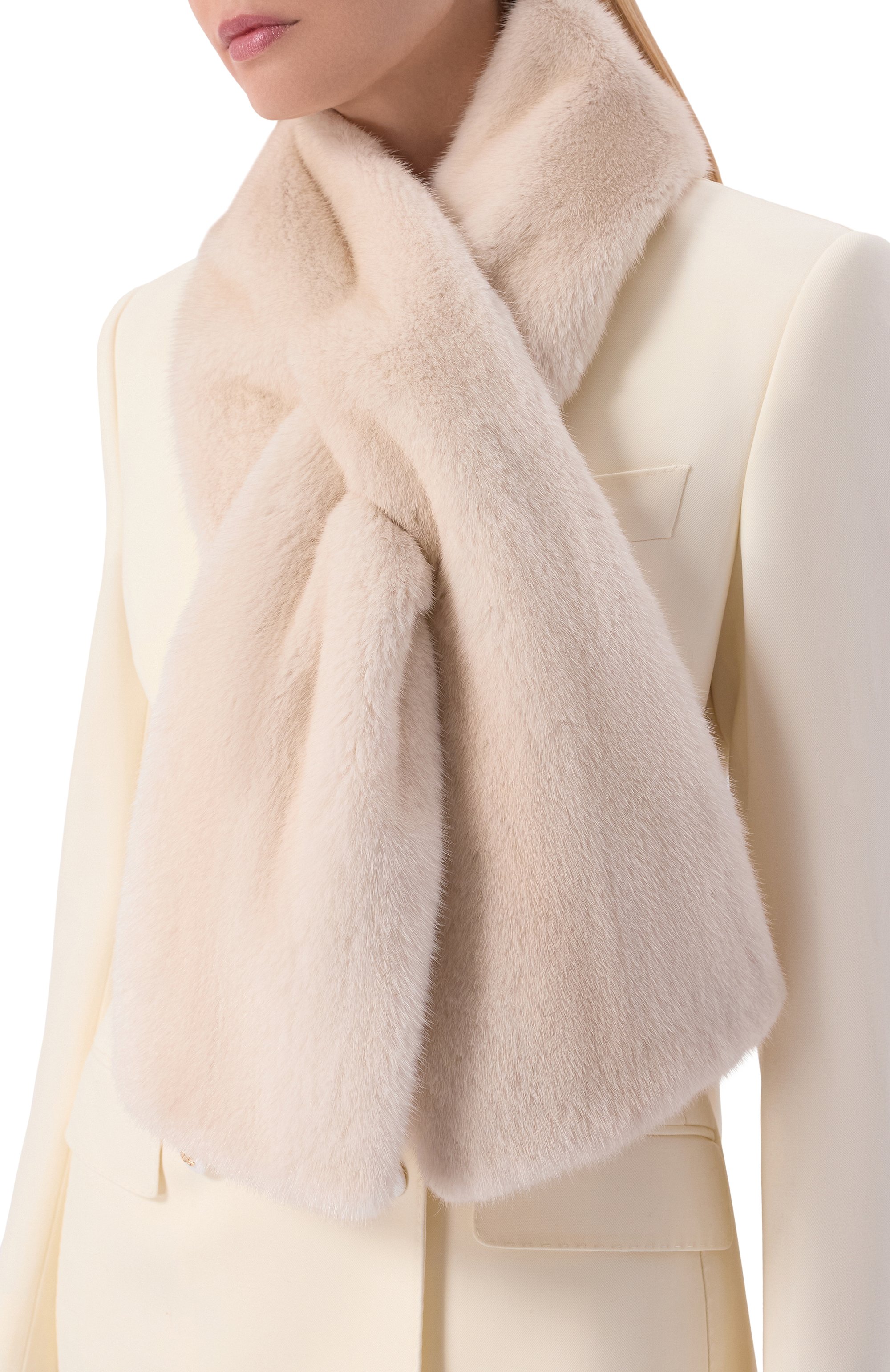 Меховой шарф из норки MVST, арт. MSC-01 MINK PEARL, фото 2