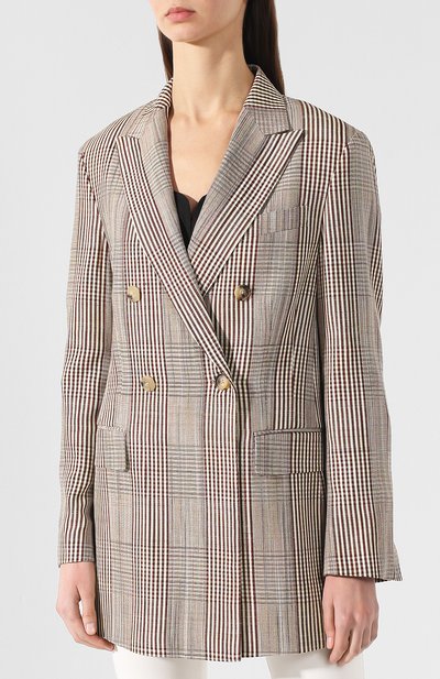 Двубортный жакет GOLDEN GOOSE DELUXE BRAND бежевого цвета по цене 83150 руб., арт. G34WP065.A1, фото 3 Двубортный жакет GOLDEN GOOSE DELUXE BRAND, арт. G34WP065.A1, фото 3