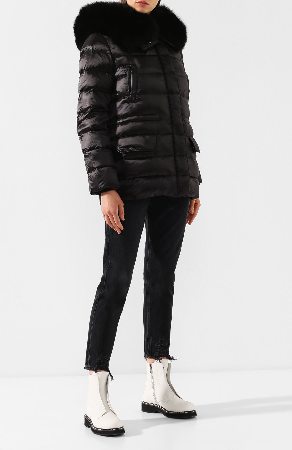 Стеганая куртка с капюшоном и подстежкой из меха кролика YS ARMY PARIS, арт. 9WFV04272NY5X, фото 2