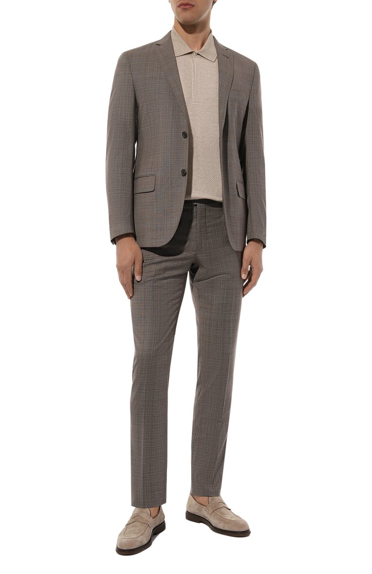 Мужской шерстяной костюм CORNELIANI коричневого цвета, арт. 936005-935005/9317211_1 | Фото 2 (Материал внешний: Шерсть; Рукава: Длинные; Стили: Классический; Костюмы М: Однобортный; Автоматизация ТО: Проставлено; Автоматизация состава: Проставлено)