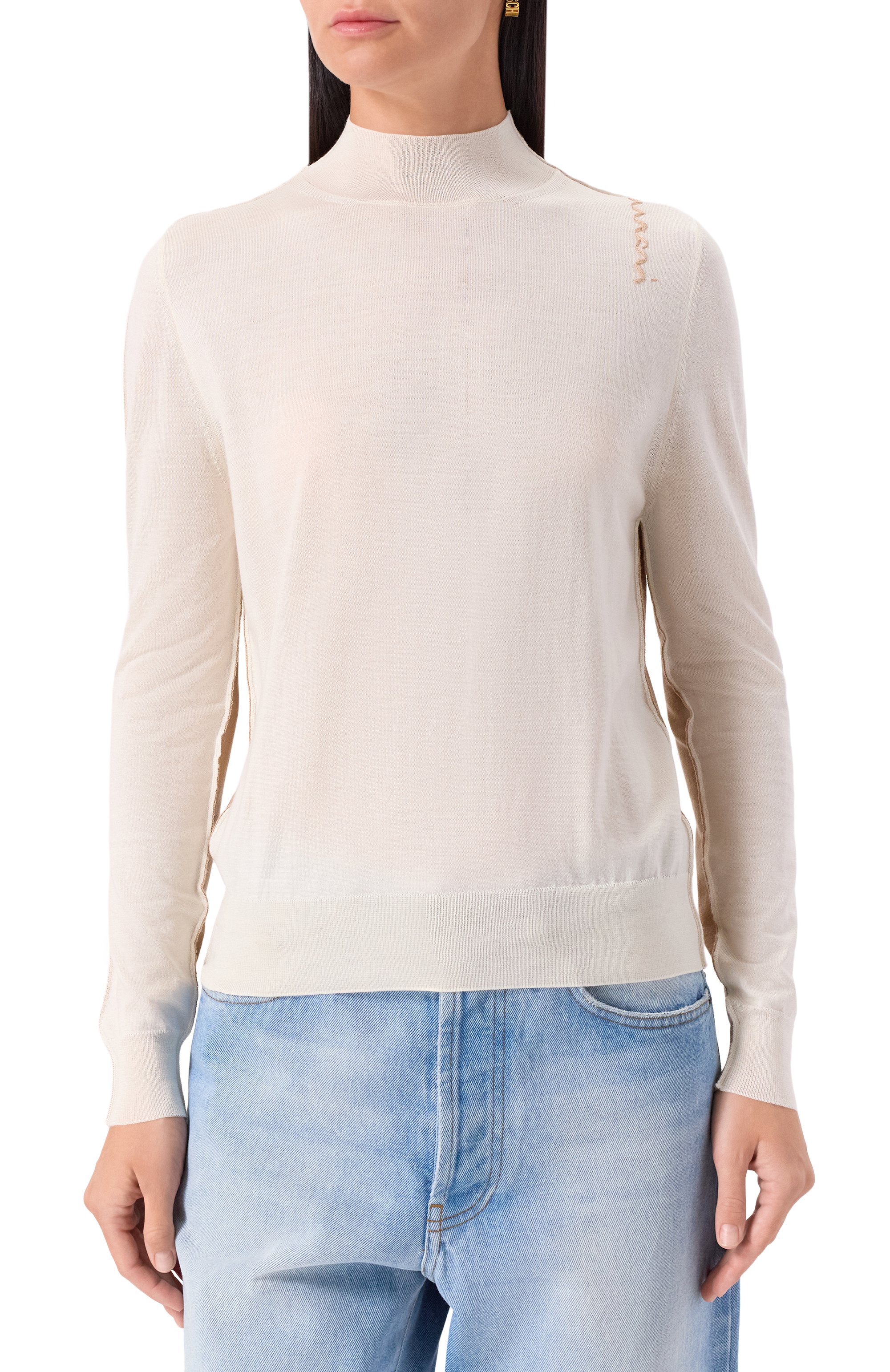 Пуловер из шерсти и шелка MARNI, арт. GCMD0580Q0/UFZ628, фото 3