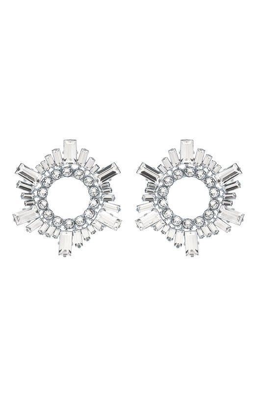 Серьги Amina Muaddi MINI BEGUM EARRINGS Серебряный MINI BEGUM EARRINGS