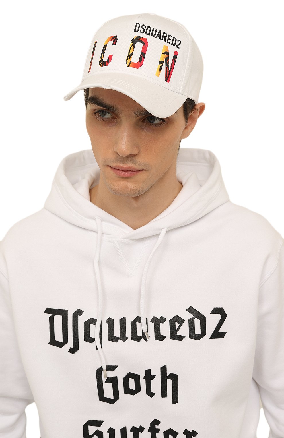Хлопковая бейсболка icon DSQUARED2 белого цвета по цене 29950 руб., арт. BCM0668 05C00001, фото 2 Хлопковая бейсболка icon DSQUARED2, арт. BCM0668 05C00001, фото 2