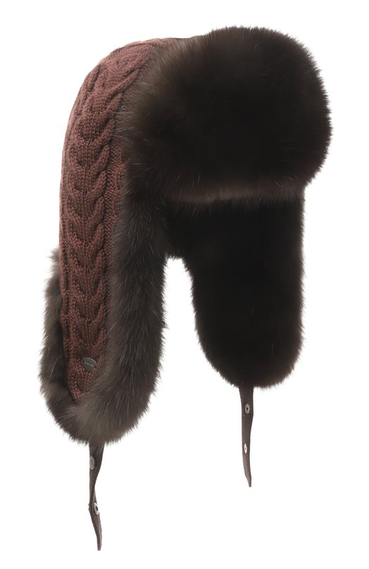 Меховая шапка-ушанка из соболя Black Sable BS-FHK-EB Коричневый BS-FHK-EB