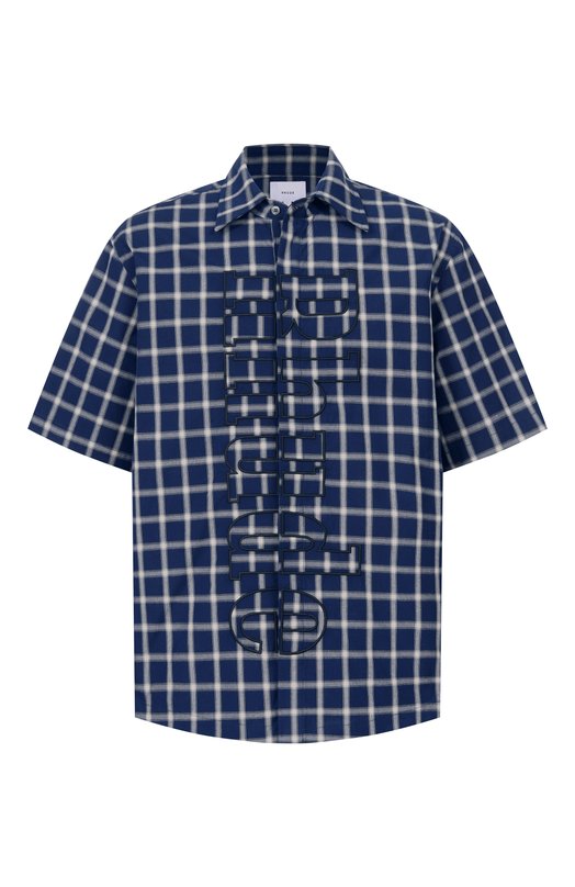 Хлопковая рубашка Rhude RHPF25SR05012 Синий RHPF25SR05012