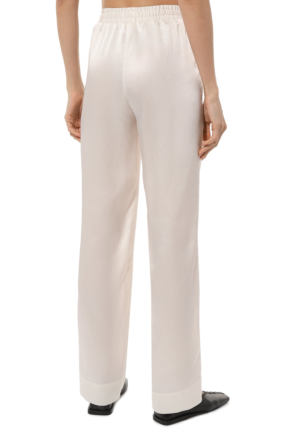 Брюки из вискозы NOBLE&BRULEE молочного цвета по цене 45000 руб., арт. NB22/310322, фото 4 Брюки из вискозы NOBLE&BRULEE, арт. NB22/310322, фото 4