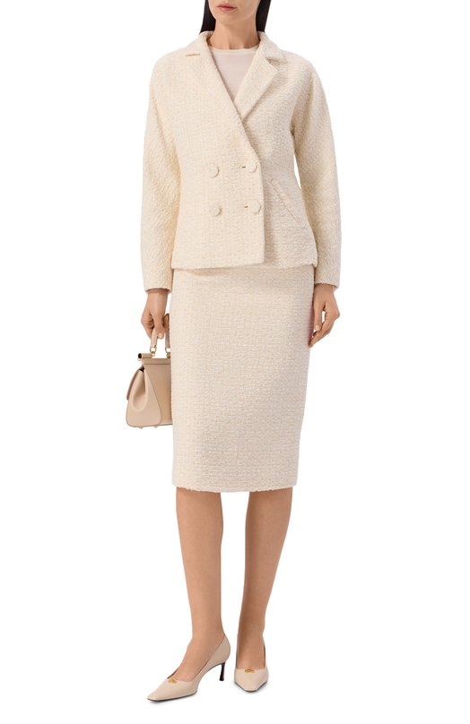 Твидовый жакет MVST M26.2PW.J004/F108 IV0RY B0UCLE Кремовый  M26.2PW.J004/F108 IV0RY B0UCLE Фото 2