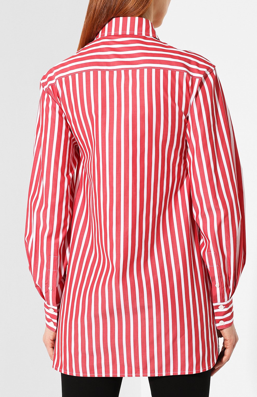 Хлопковая рубашка VICTORIA BECKHAM, арт. SH LNG 1818 MSS19 PIQUE STRIPE, фото 4