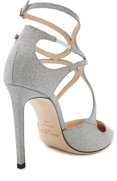 Кожаные туфли lancer 100 с глиттером на шпильке JIMMY CHOO, арт. LANCER 100/IGT, фото 4