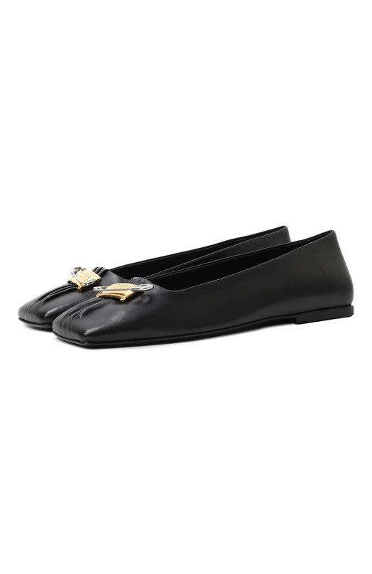 Кожаные балетки Safety Pin Balmain EN1UF082/LNAP Чёрный EN1UF082/LNAP