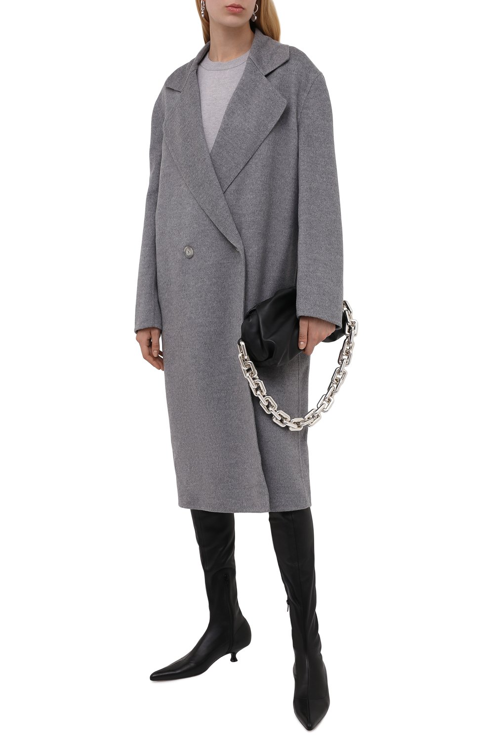 Шерстяное пальто STELLA MCCARTNEY светло-серого цвета по цене 213500 руб., арт. 602900/SPB05, фото 2 Шерстяное пальто STELLA MCCARTNEY, арт. 602900/SPB05, фото 2