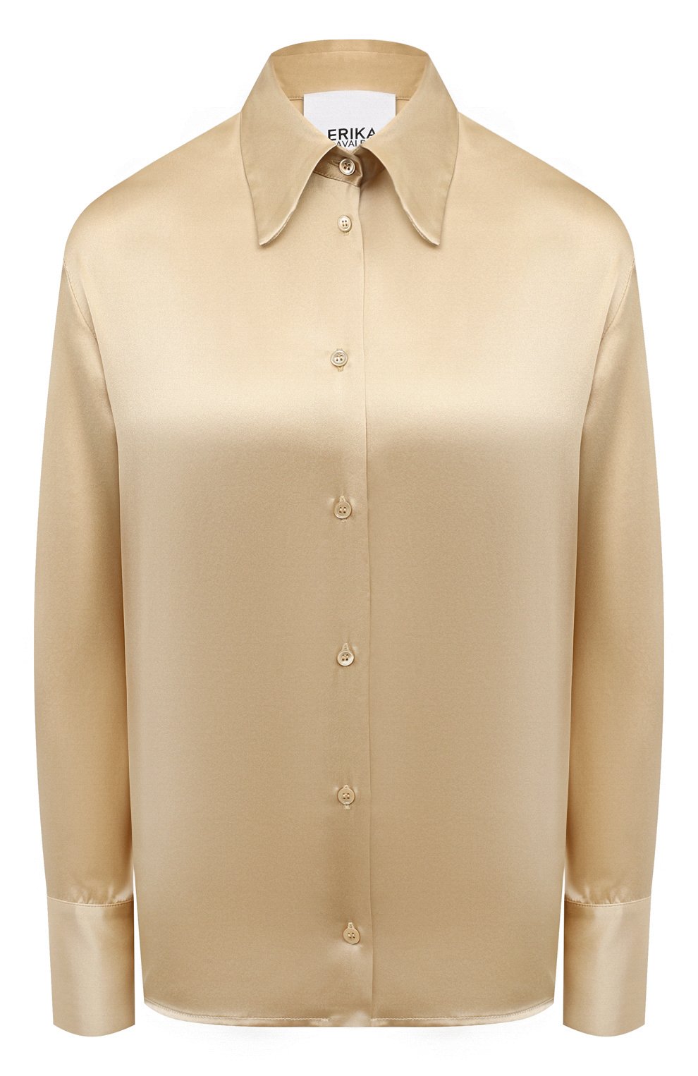 Шелковая рубашка ERIKA CAVALLINI золотого цвета по цене 64950 руб., арт. P4WS06, фото 1 Шелковая рубашка ERIKA CAVALLINI, арт. P4WS06, фото 1