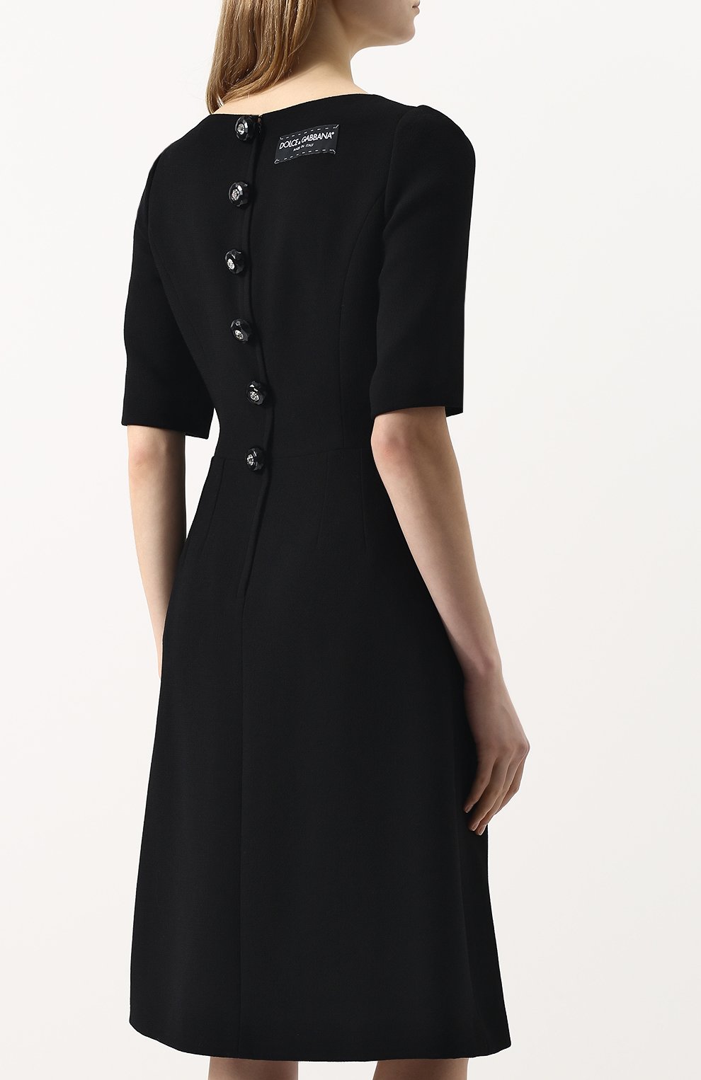 Однотонное приталенное платье-миди с коротким рукавом DOLCE & GABBANA, арт. F68A2Z/FU2TZ, фото 4