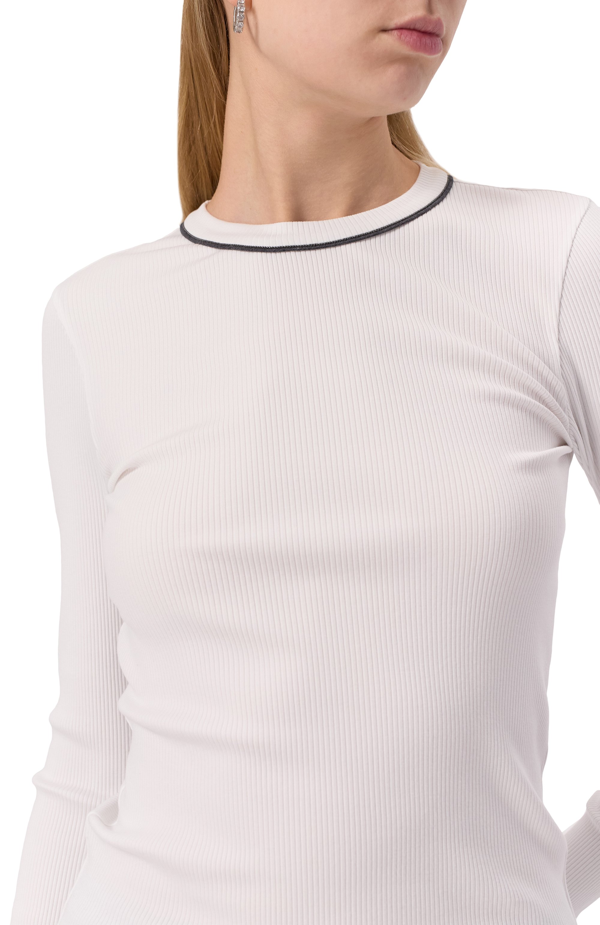 Хлопковый лонгслив BRUNELLO CUCINELLI, арт. MG902FP300, фото 5