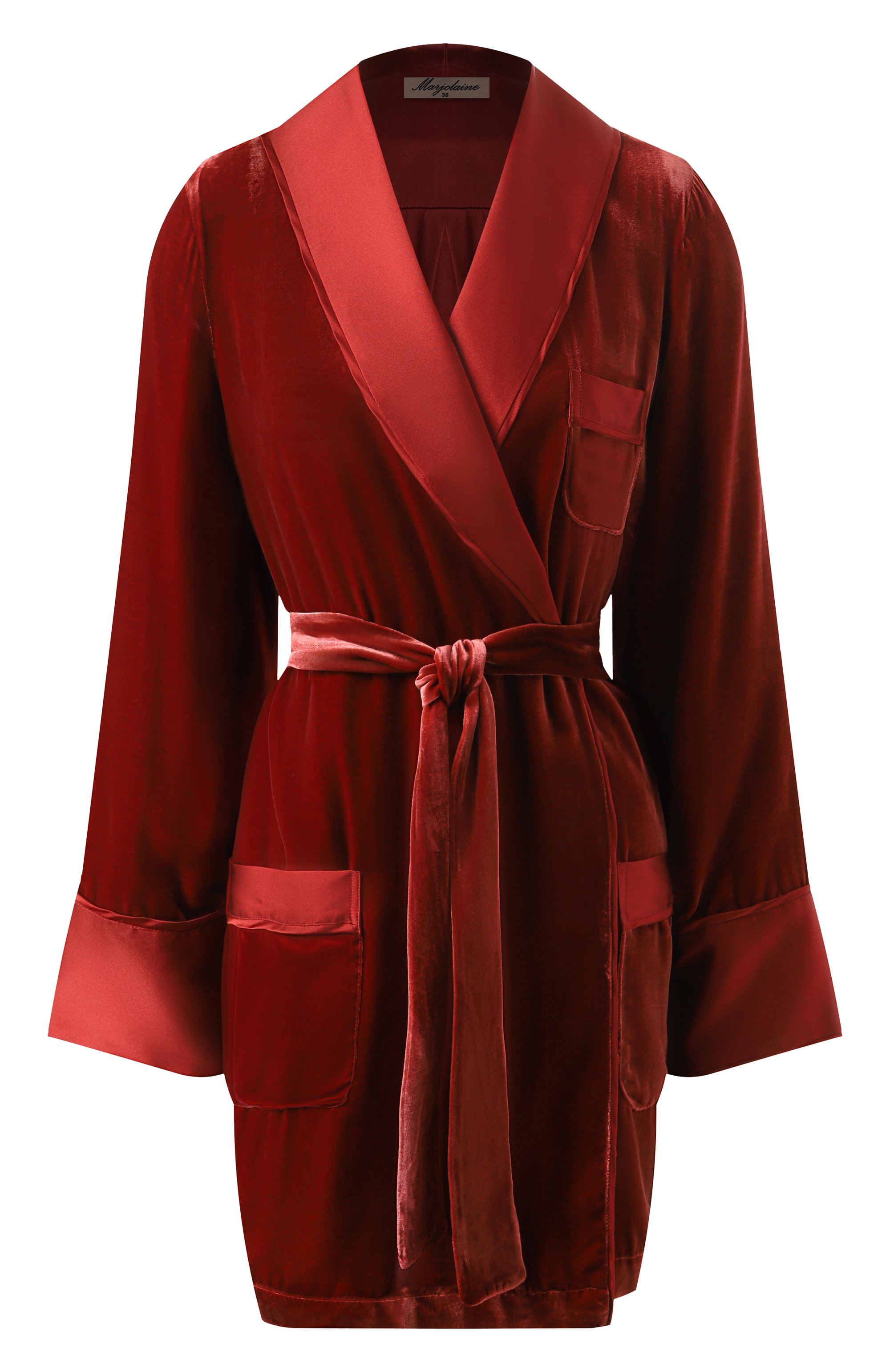 Бархатный халат MARJOLAINE бордового цвета по цене 93440 руб., арт. 5VEL2002, фото 1 Бархатный халат MARJOLAINE, арт. 5VEL2002, фото 1