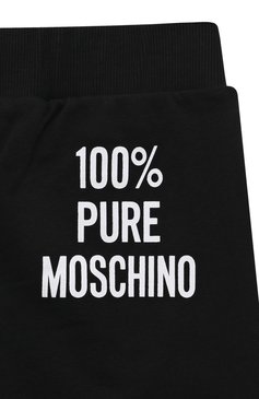 Детские хлопковые джоггеры MOSCHINO черного цвета, арт. H6P01H/LCA74/10-14 | Фото 3 (Ма�териал сплава: Проставлено; Нос: Не проставлено; Материал внешний: Хлопок; Девочки Кросс-КТ: Джоггеры-одежда; Ростовка одежда: 10 - 11 лет | 140 - 146см, 12 лет | 152 см)