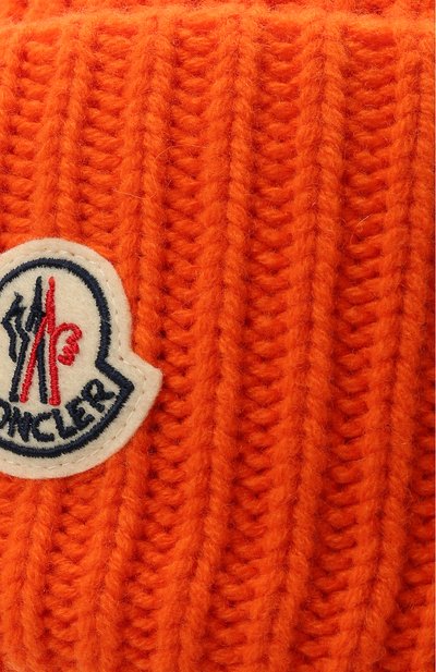 Шапка из шерсти и кашемира MONCLER оранжевого цвета по цене 26300 руб., арт. G2-091-3B000-48-M1127, фото 3 Шапка из шерсти и кашемира MONCLER, арт. G2-091-3B000-48-M1127, фото 3