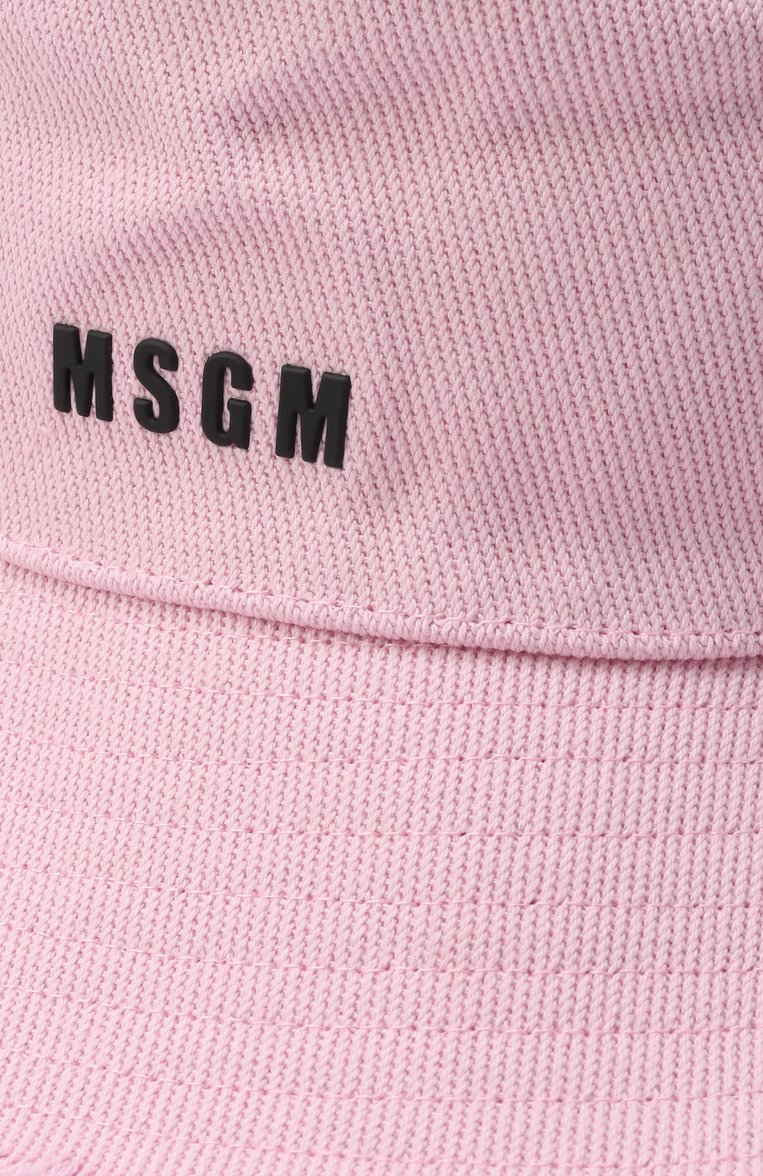 Детская хлопковая панама MSGM KIDS светло-розового цвета, арт. S5MSJGCT195 | Фото 3 (Материал: Хлопок, Текстиль; Нос: Не проставлено)