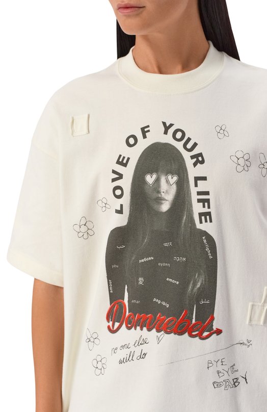 Хлопковая футболка DOMREBEL Y0UR L0VE T-SHIRT Белый  Y0UR L0VE T-SHIRT Фото 5