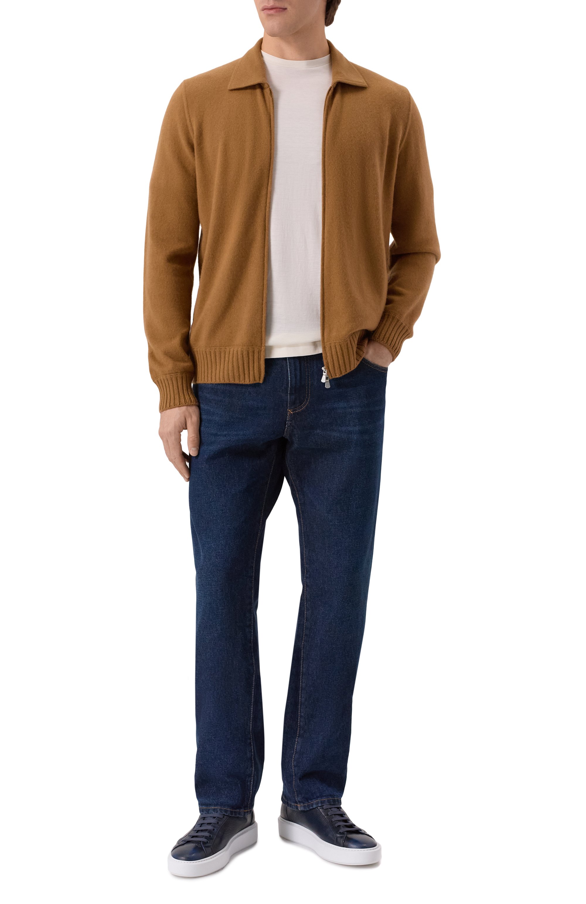 Кашемировый кардиган GRAN SASSO коричневого цвета по цене 95900 руб., арт. 57151/20206, фото 2 Кашемировый кардиган GRAN SASSO, арт. 57151/20206, фото 2