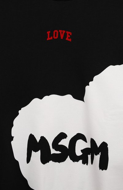 Хлопковый свитшот MSGM KIDS черного цвета по цене 11650 руб., арт. F4MSJGSW142, фото 3 Хлопковый свитшот MSGM KIDS, арт. F4MSJGSW142, фото 3