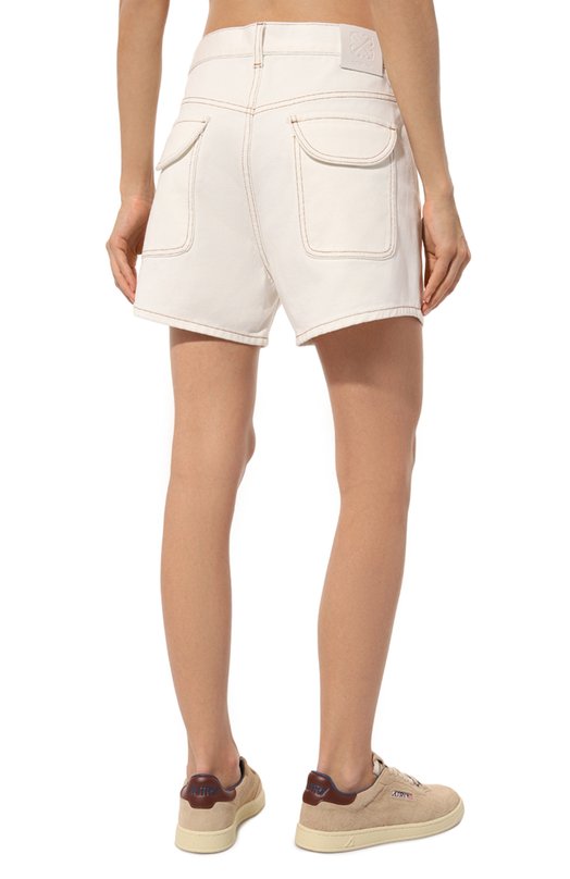 Джинсовые шорты Off-White 0WYC015S24DEN002 Кремовый  0WYC015S24DEN002 Фото 4