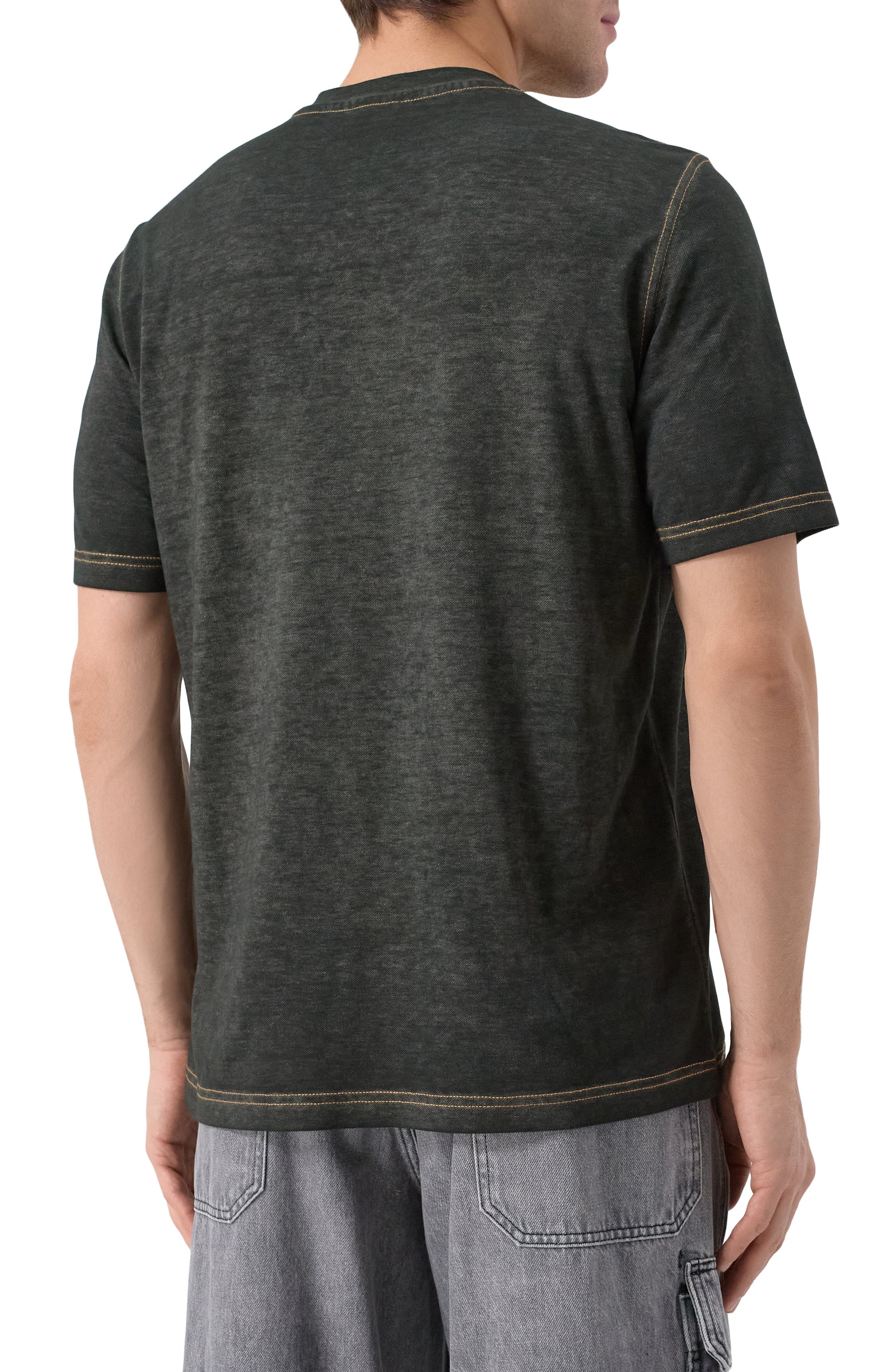 Футболка DIESEL темно-зеленого цвета по цене 11550 руб., арт. A17255/0EGBJ, фото 4 Футболка DIESEL, арт. A17255/0EGBJ, фото 4