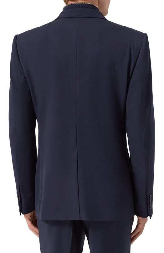 Шерстяной пиджак Dolce & Gabbana G2RR6Z/FUBGB Синий  G2RR6Z/FUBGB Фото 4