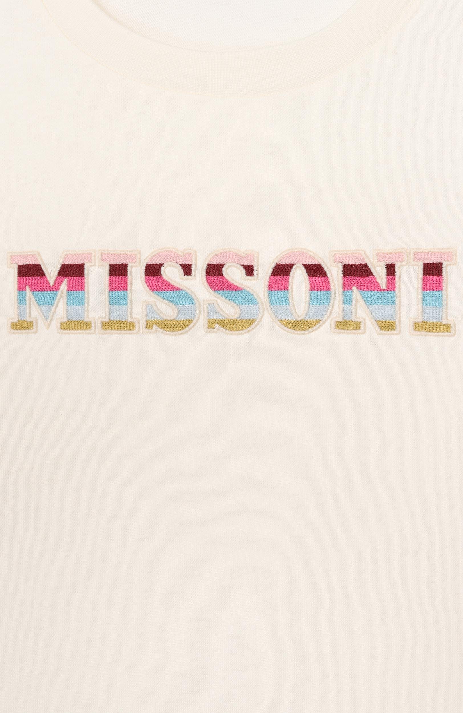 Хлопковая футболка MISSONI молочного цвета по цене 15750 руб., арт. MZ8B21/Z3672_001, фото 3 Хлопковая футболка MISSONI, арт. MZ8B21/Z3672_001, фото 3