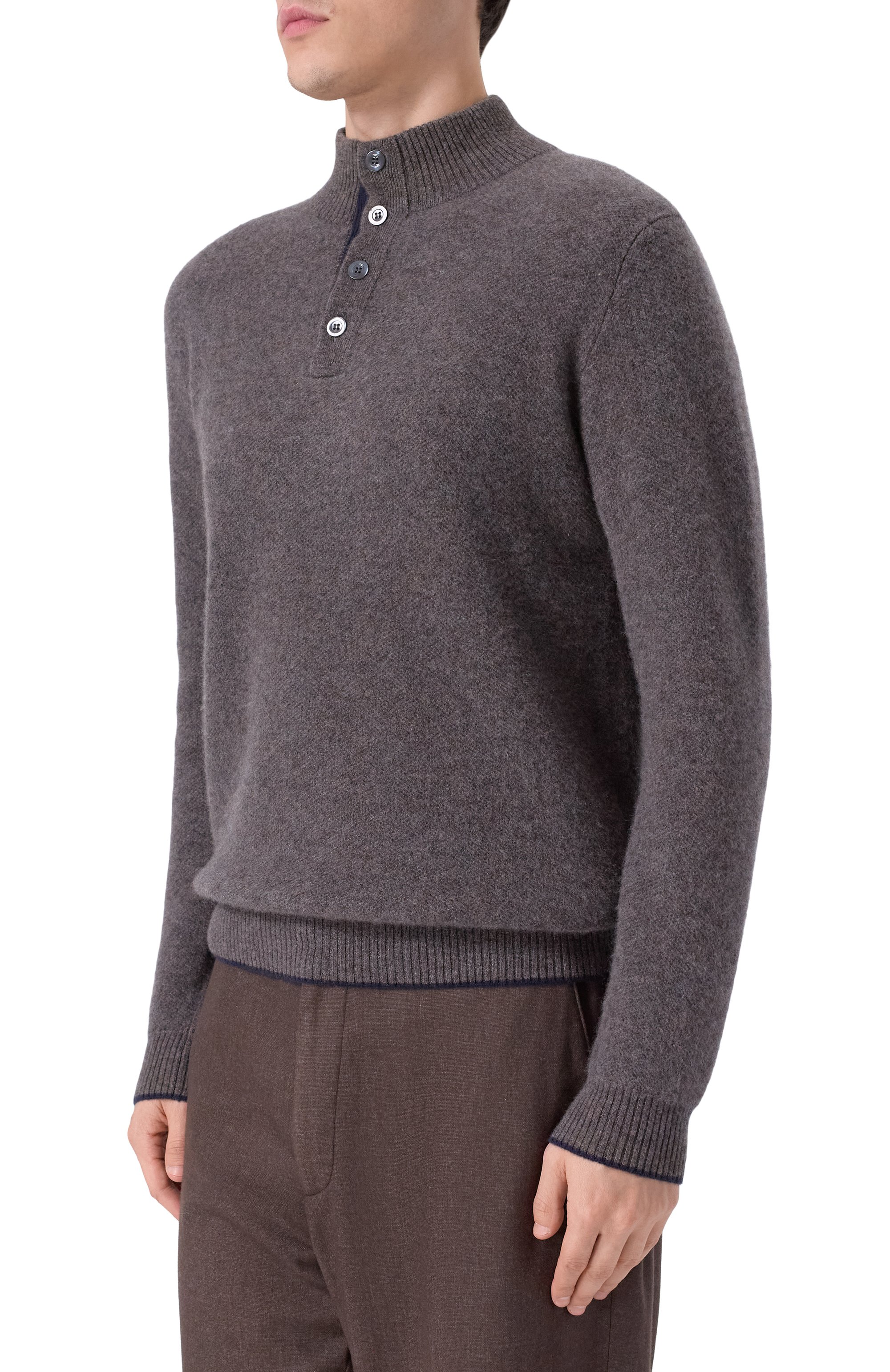 Кашемировый джемпер ANDREA CAMPAGNA коричневого цвета по цене 128500 руб., арт. WU26WS310-07-FWS263, фото 3 Кашемировый джемпер ANDREA CAMPAGNA, арт. WU26WS310-07-FWS263, фото 3