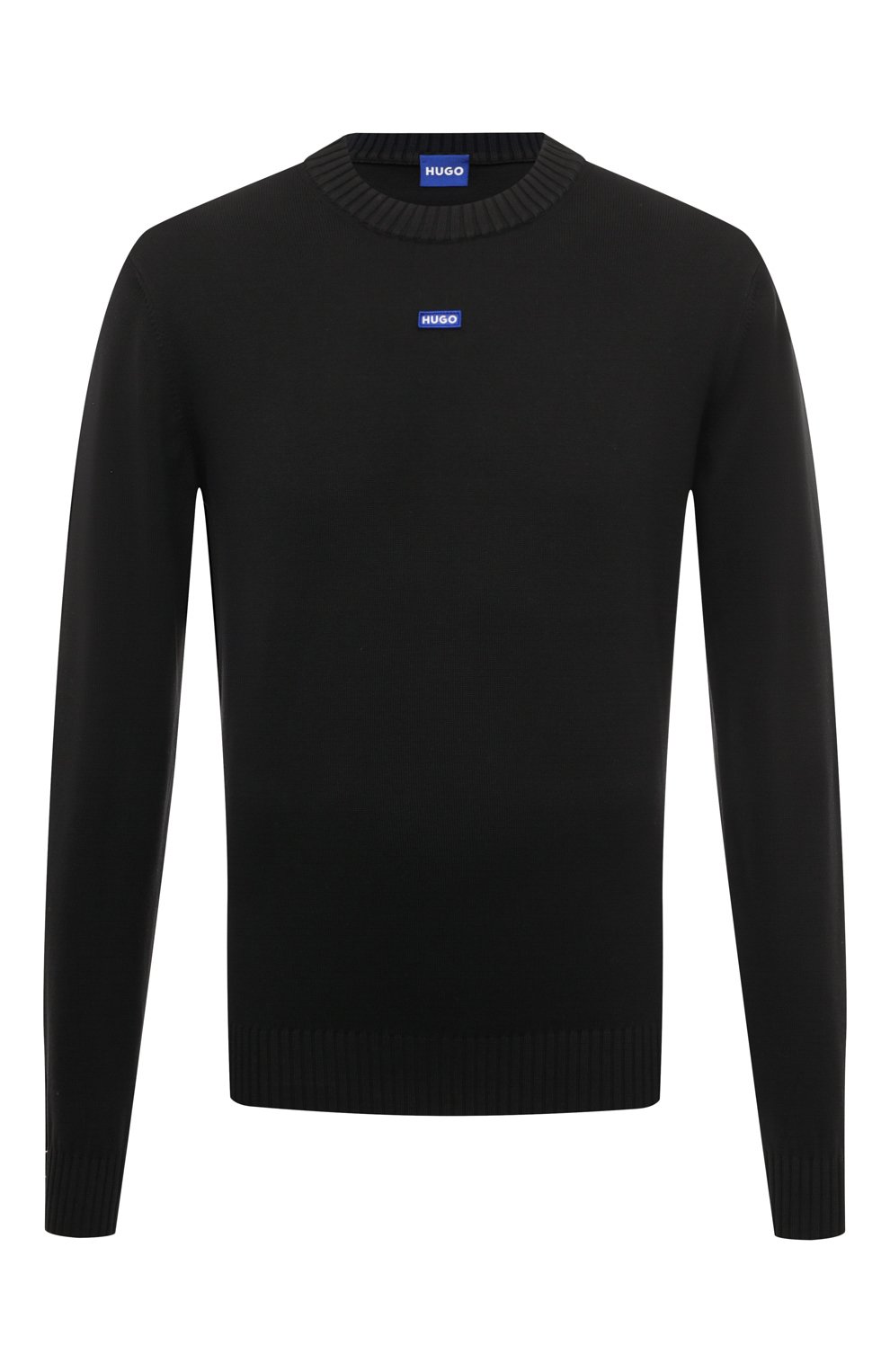 Хлопковый джемпер HUGO BLUE черного цвета по цене 14950 руб., арт. 50514698, фото 1 Хлопковый джемпер HUGO BLUE, арт. 50514698, фото 1