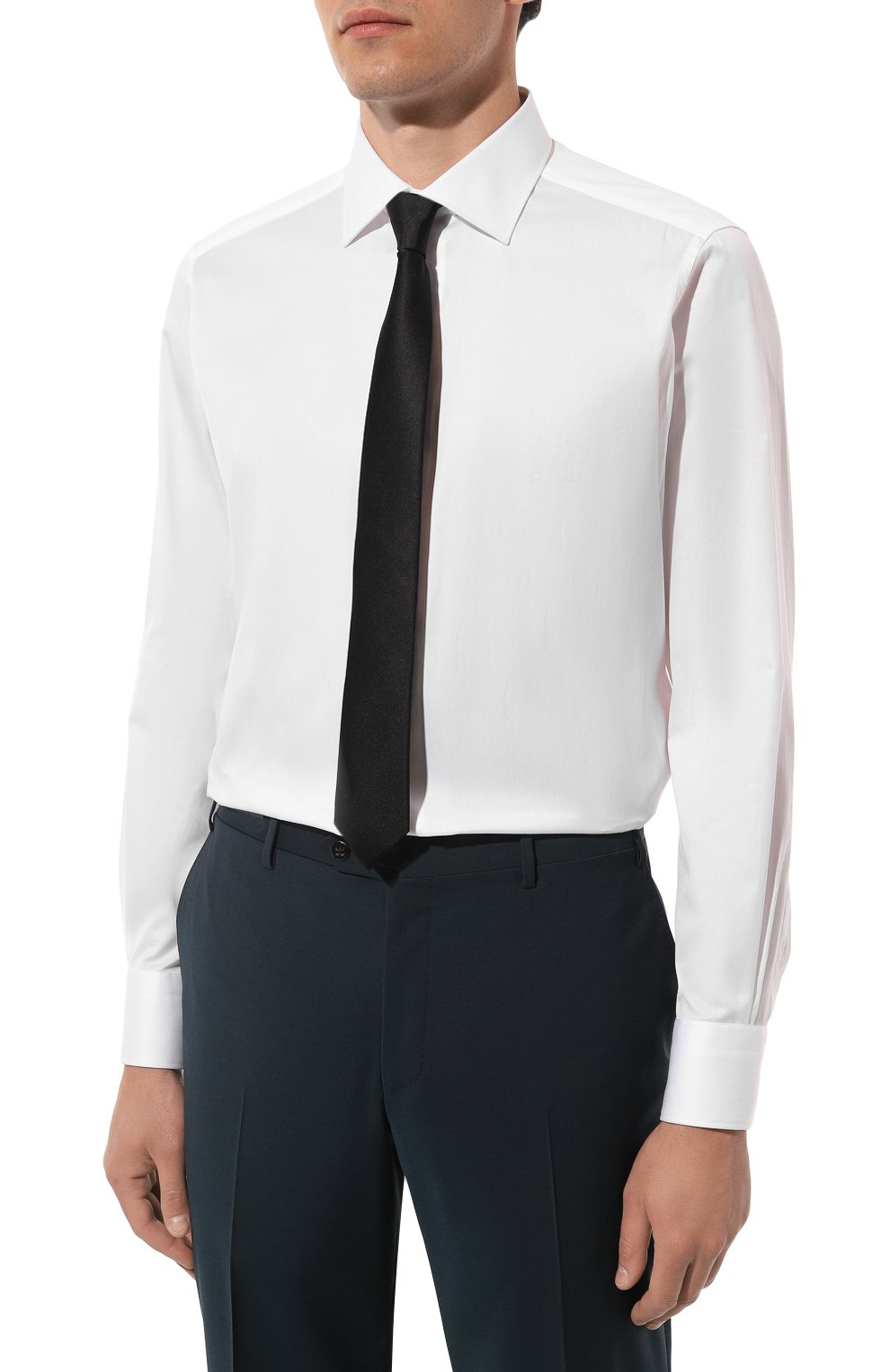 Хлопковая сорочка ZEGNA белого цвета по цене 43900 руб., арт. 704001A7/9MS0JI, фото 3 Хлопковая сорочка ZEGNA, арт. 704001A7/9MS0JI, фото 3