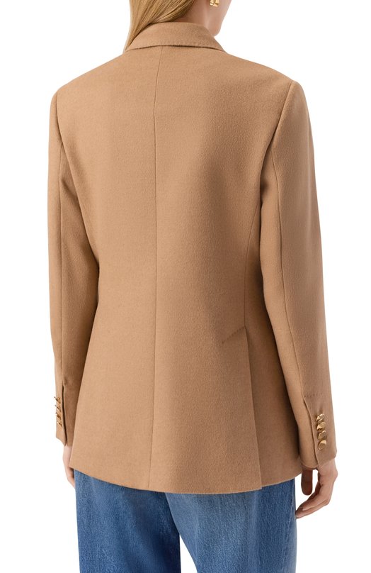 Шерстяной жакет Max Mara PESCHE Бежевый  PESCHE Фото 4