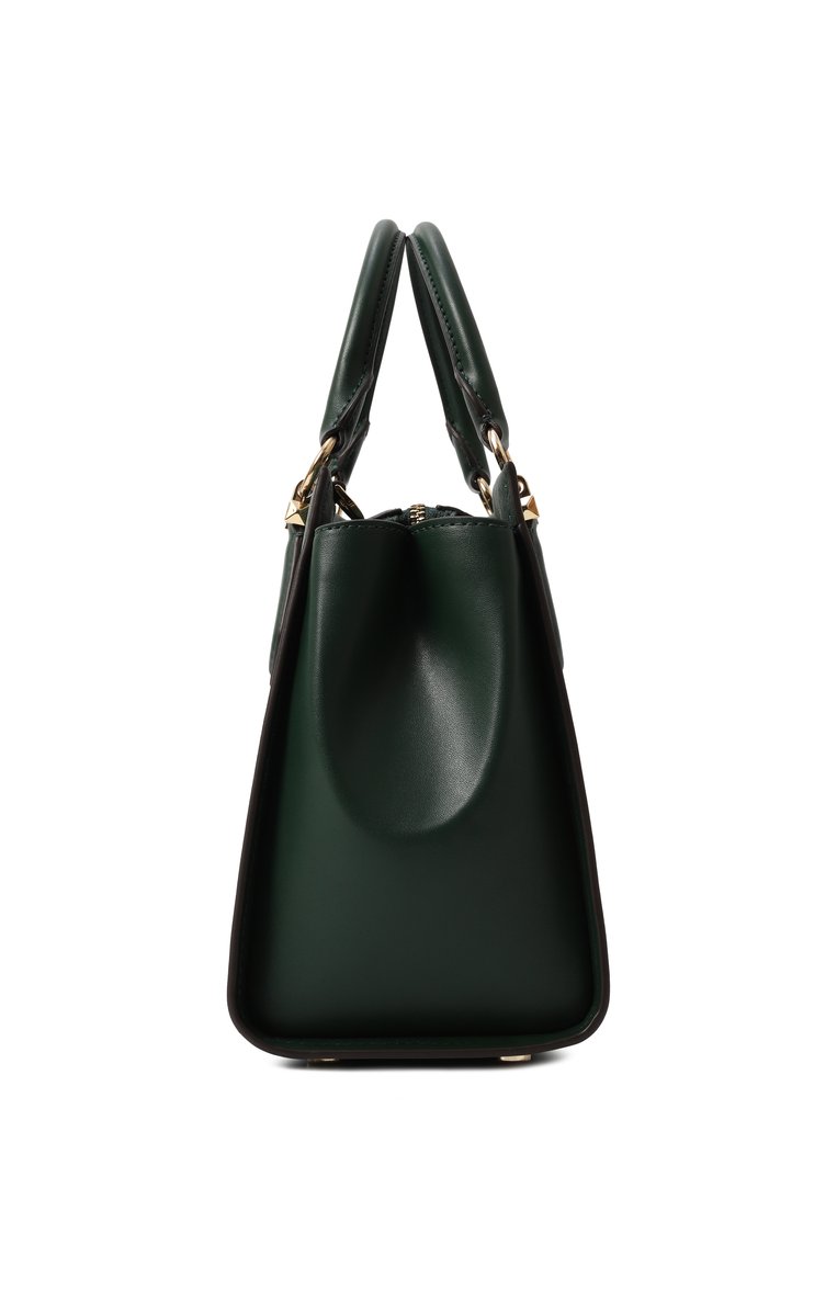 Женская сумка marilyn medium MICHAEL MICHAEL KORS темно-зеленого цвета, арт. 30S2G6AS2L | Фото 4 (Драгоценные камни: Проставлено; Ремень/цепочка: На ремешке; Материал сплава: Проставлено; Материал: Натуральная кожа; Размер: medium)