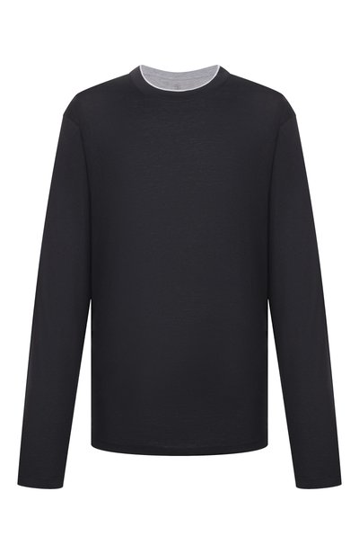 Мужская лонгслив из шелка и хлопка BRUNELLO CUCINELLI, арт. MH8367433W