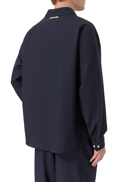 Шерстяная рубашка MARNI темно-синего цвета по цене 89950 руб., арт. CUMU0061A3/UTW839, фото 4 Шерстяная рубашка MARNI, арт. CUMU0061A3/UTW839, фото 4