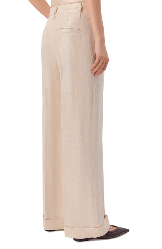 Льняные брюки Brunello Cucinelli ML596P8492 Бежевый  ML596P8492 Фото 4