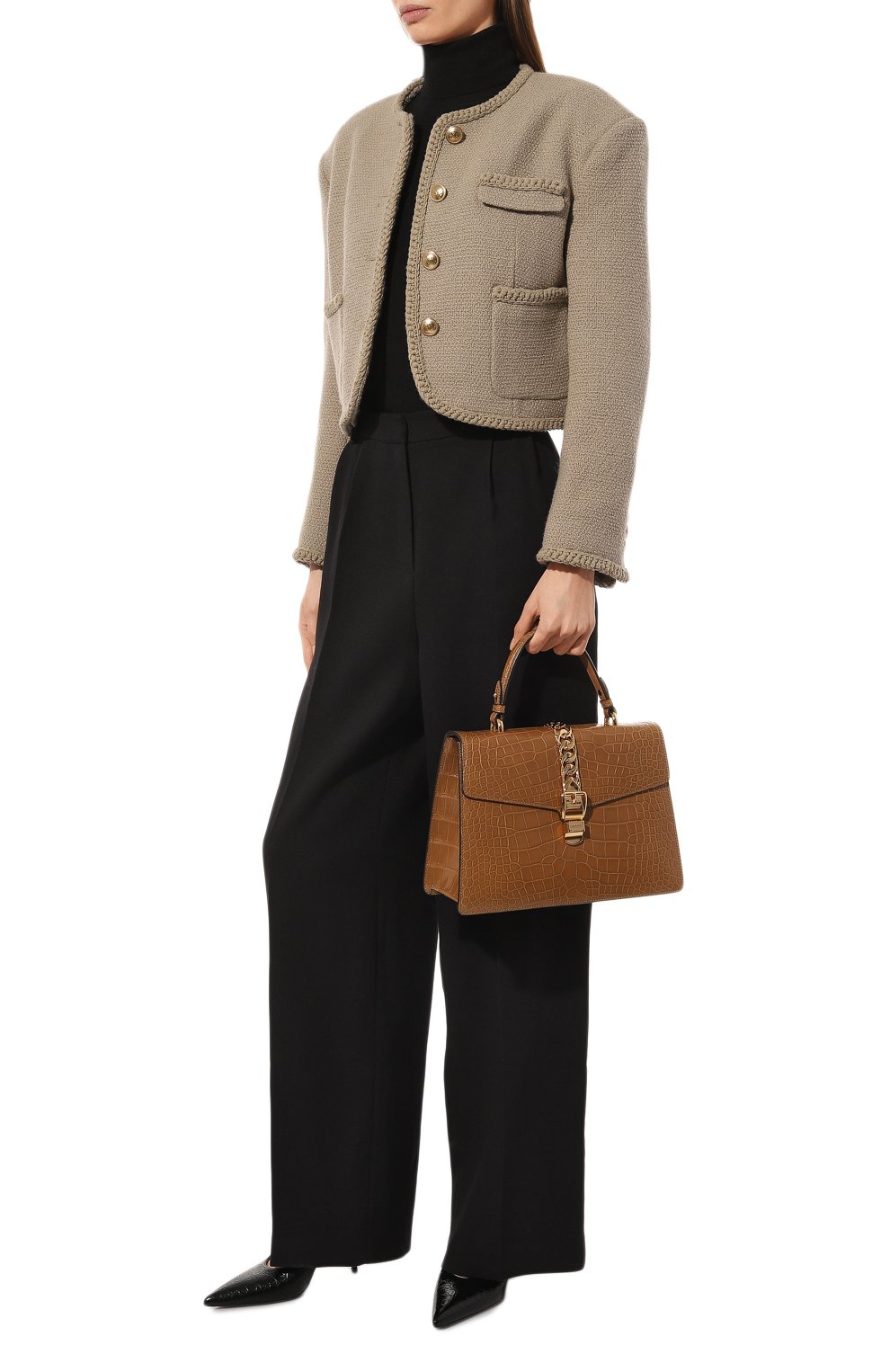 Сумка sylvie 1969 из кожи аллигатора GUCCI, арт. 431665 EV40G, фото 7