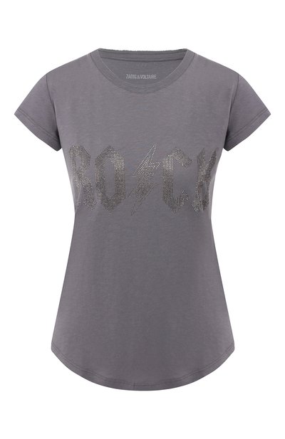 Женская футболка из смеси хлопка и вискозы ZADIG AND VOLTAIRE, арт. SHTS1830F