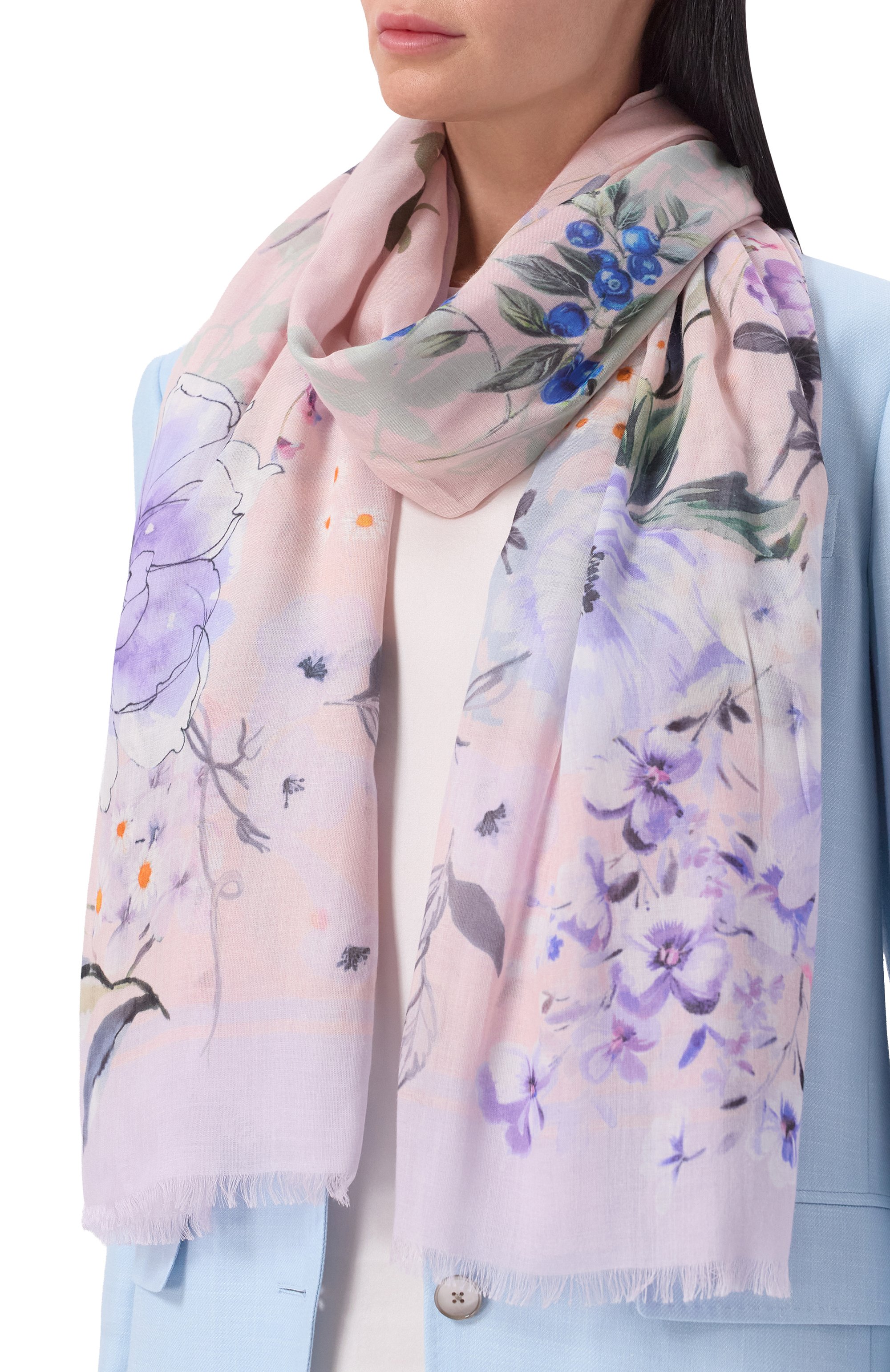 Шаль ELIE SAAB сиреневого цвета по цене 69950 руб., арт. 710011226, фото 2 Шаль ELIE SAAB, арт. 710011226, фото 2