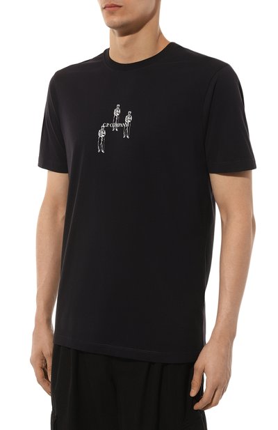 Хлопковая футболка C.P. COMPANY темно-синего цвета по цене 13950 руб., арт. 16CMTS143A006586W, фото 3 Хлопковая футболка C.P. COMPANY, арт. 16CMTS143A006586W, фото 3