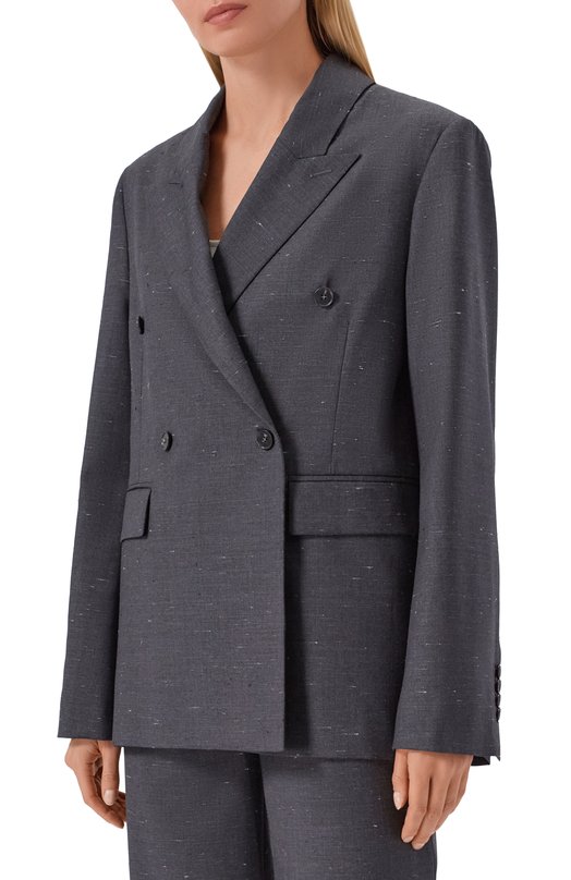 Жакет из шерсти и шелка Loulou de Saison N0RMA Серый  N0RMA Фото 3