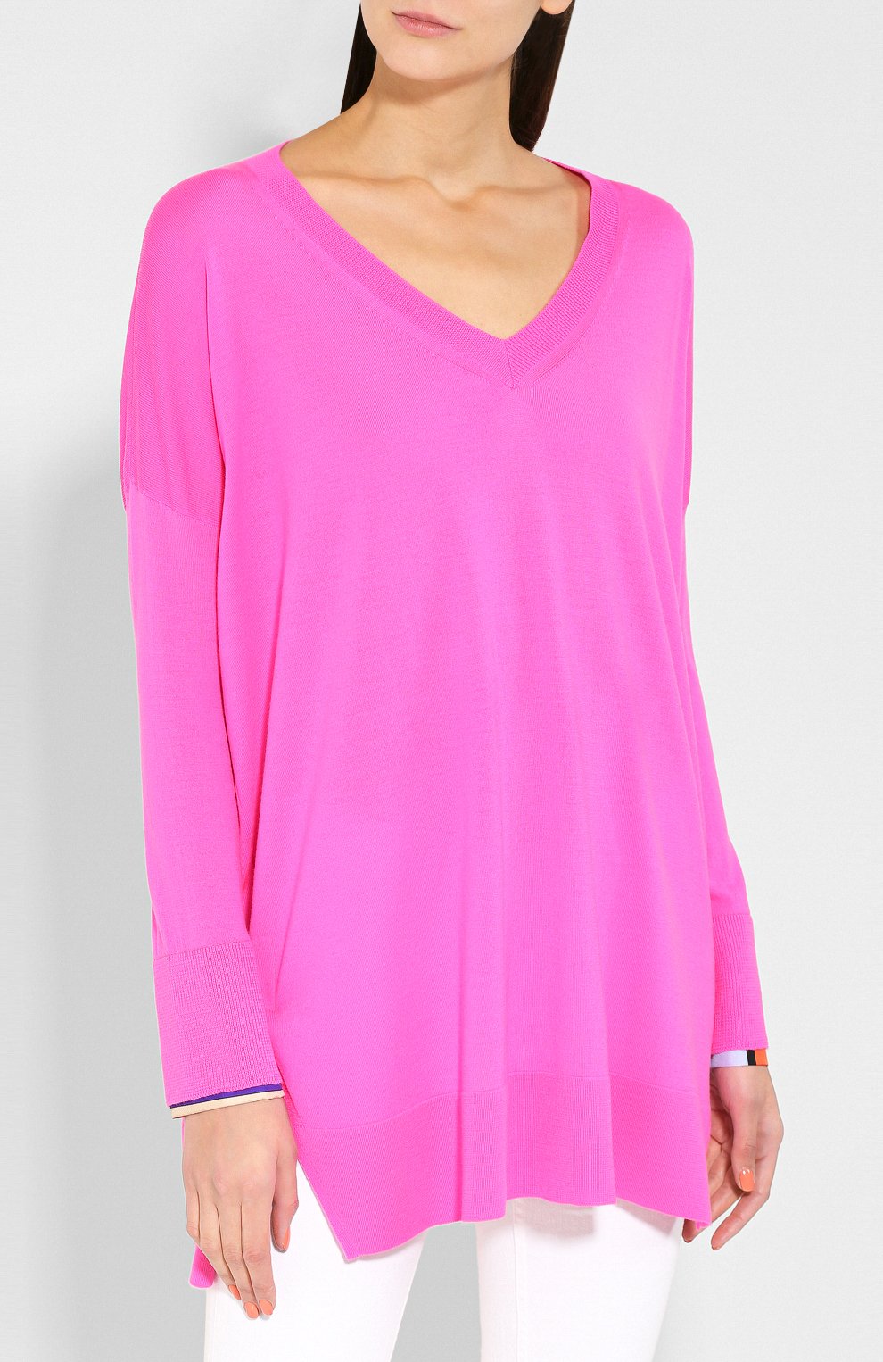 Шерстяной пуловер EMILIO PUCCI розового цвета по цене 85450 руб., арт. 9RKM33/9R975, фото 3 Шерстяной пуловер EMILIO PUCCI, арт. 9RKM33/9R975, фото 3