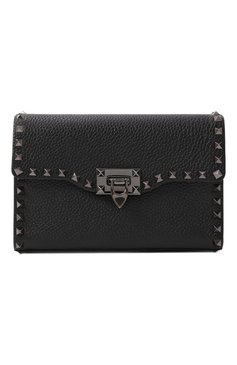 Женская сумка rockstud small VALENTINO черного цвета, арт. 6W2B0181/HAD | Фото 1 (Ремень/цепочка: На ремешке; Материал: Натуральная кожа; Размер: small; Материал сплава: Проставлено; Драгоценные камни: Проставлено)