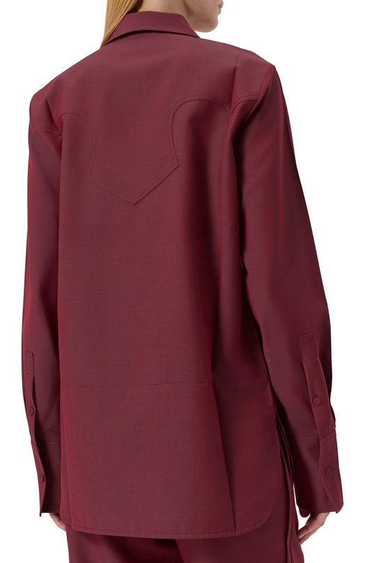 Шерстяная рубашка Jil Sander J03DL0196-J40220 Бордовый  J03DL0196-J40220 Фото 4