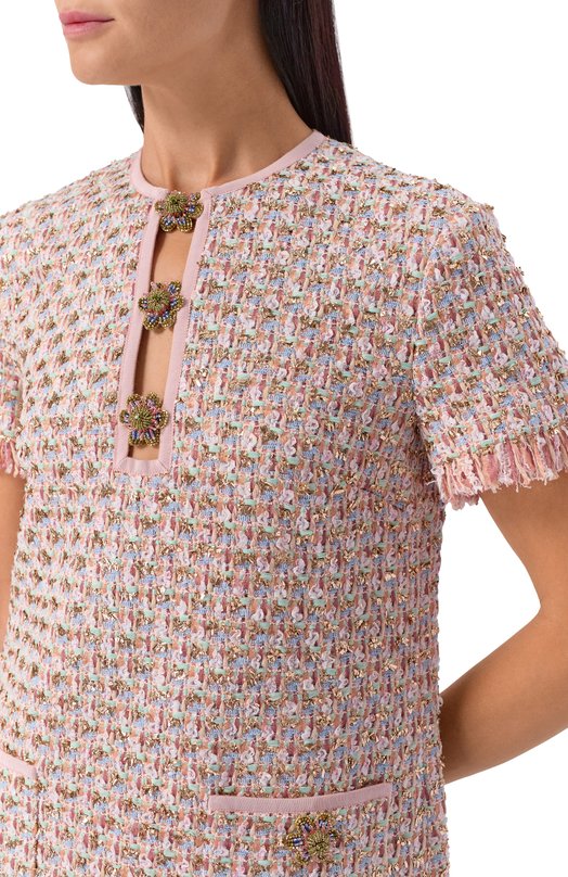 Твидовое платье Valentino 7B3VADW5/9E5 Розовый  7B3VADW5/9E5 Фото 5