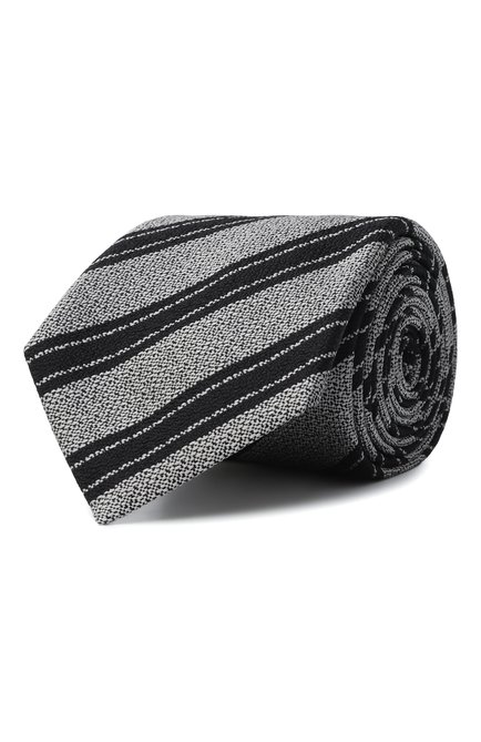 Мужской шелковый галстук EMPORIO ARMANI серого цвета, арт. EM001346/TE13729 | Фото 1 (Материал: Текстиль, Шелк; Нос: Не проставлено; Материал сплава: Проставлено)